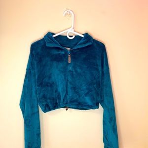 Crop half zip sweatshirt